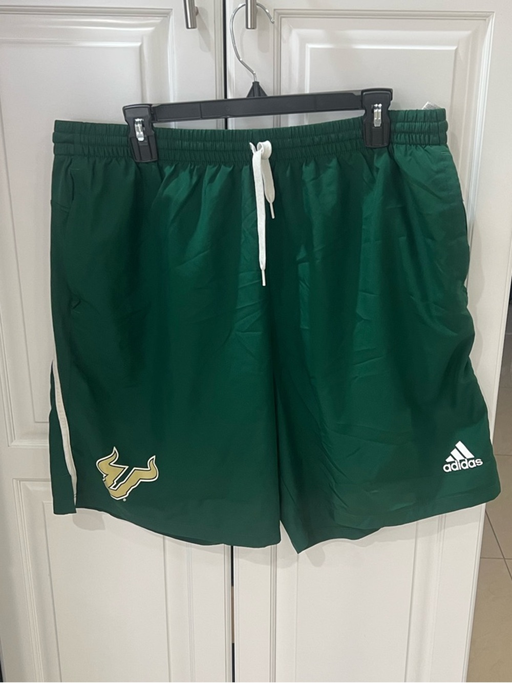 USF Bulls Adidas Shorts Green Large Stripes South Florida size XL